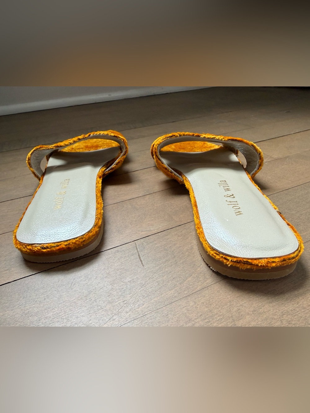 Wolf & Willa NWOT Orange Slide Sandals Size 7.5 - Picture 8 of 11